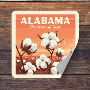 Vintage Alabama Square Sticker