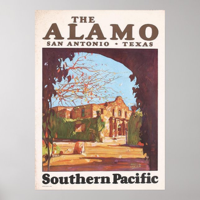 Vintage Alamo San Antonio Texas Southern Pacific Poster (Front)