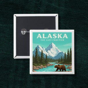 Vintage Alaska 15 Cm Square Badge