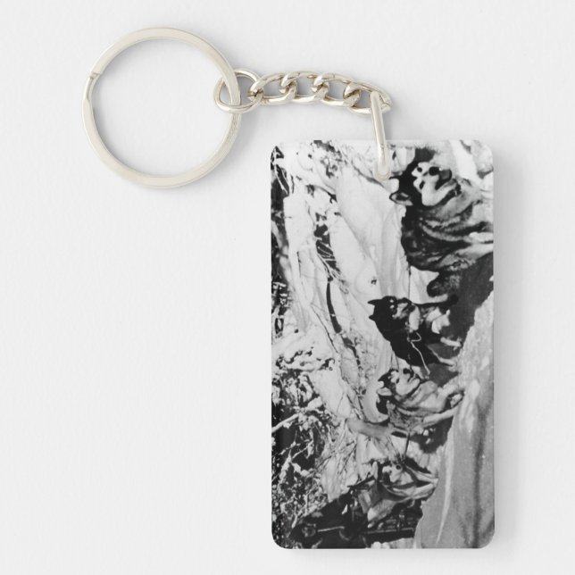Vintage Alaska eskimo Malamute sled racing Key Ring (Front)