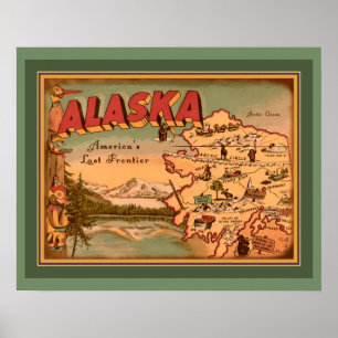 Vintage Alaska "Lost Frontier" Poster