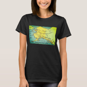Vintage Alaska Map - Bering Strait, Nome, Juneau T T-Shirt