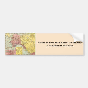 Vintage Alaska Map Bumper Sticker