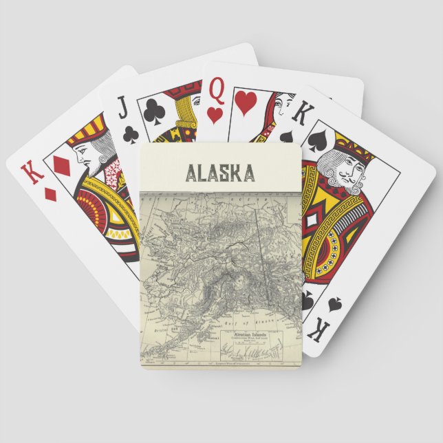 Vintage Alaska Map Playing Cards (Back)
