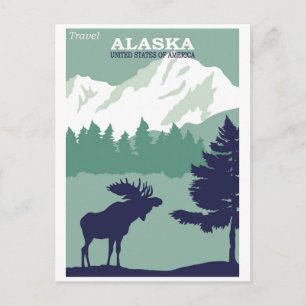 Vintage Alaska Nature Moose Travel Postcard