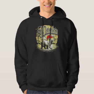Vintage Alaska Outdoor Retro Polar Bear & Mountain Hoodie