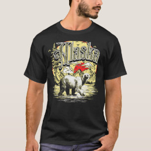 Vintage Alaska Outdoor Retro Polar Bear & Mountain T-Shirt