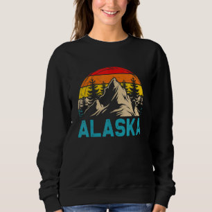 Vintage Alaska Retro Mountains Alaskan The Last Fr Sweatshirt