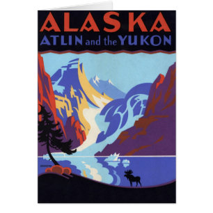 Vintage Alaska Travel Poster, Atlin and the Yukon
