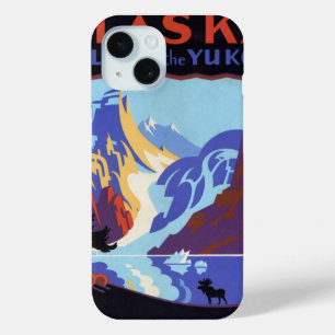 Vintage Alaska Travel Poster, Atlin and the Yukon iPhone 15 Case