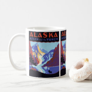 Vintage Alaska Travel Poster, Atlin and the Yukon Coffee Mug