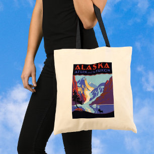 Vintage Alaska Travel Poster, Atlin and the Yukon Tote Bag