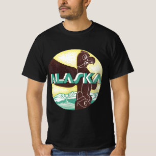 Vintage Alaska Travel Totem Pole Eagle Bird T-Shirt
