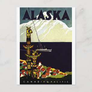 Vintage Alaskla Logo Postcard