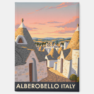 Vintage Alberobello Italy Trulli houses Travel Magnet