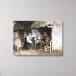 Vintage Albert Neuhuys A Peasant Family at Lunch  Canvas Print