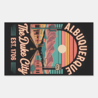 Vintage Albuquerque New Mexico Retro Cityscape Art