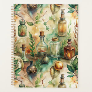 Vintage Alchemy Bottles Botanical Green Planner