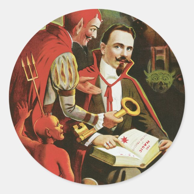 Vintage Alexander Fredrik Magic Poster Classic Round Sticker (Front)