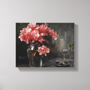 Vintage Alexander Koester Peony Still Life Canvas Print
