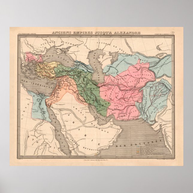 Vintage Alexander The Great Empire Map (1838) Poster (Front)