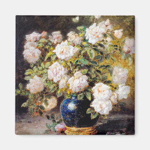 Vintage Alexis Kreyder Roses in a Cobalt Vase Magnet