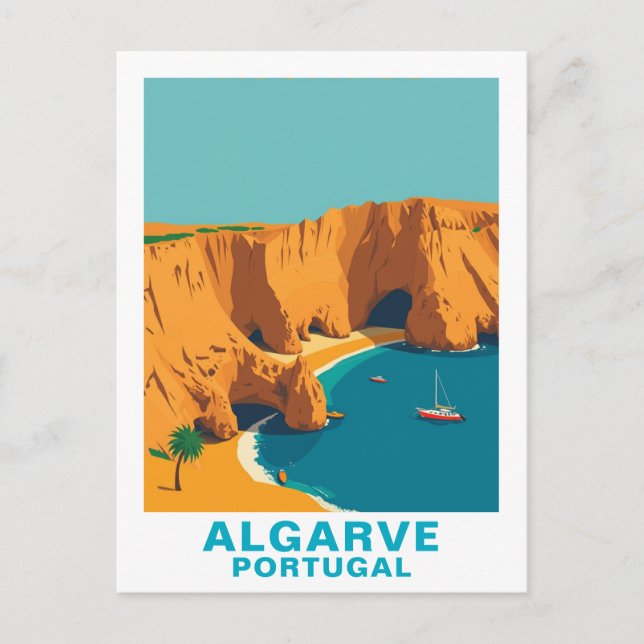Vintage Algarve, Portugal European Postcard (Front)
