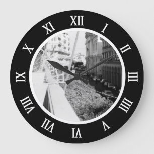 Vintage Algeria Algiers Building overview USB Char Large Clock