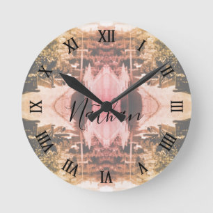 Vintage Algeria Algiers district overview Button Round Clock