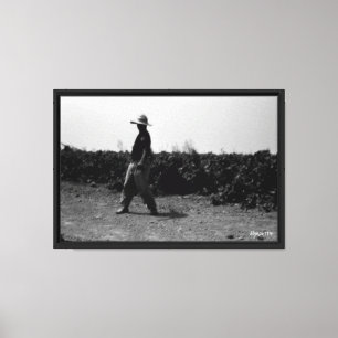 Vintage Algeria Algiers farmer portrait Canvas Print