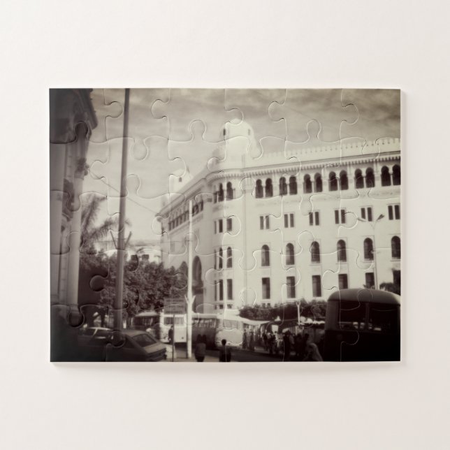 Vintage Algeria Algiers Post office building Jigsaw Puzzle (Horizontal)
