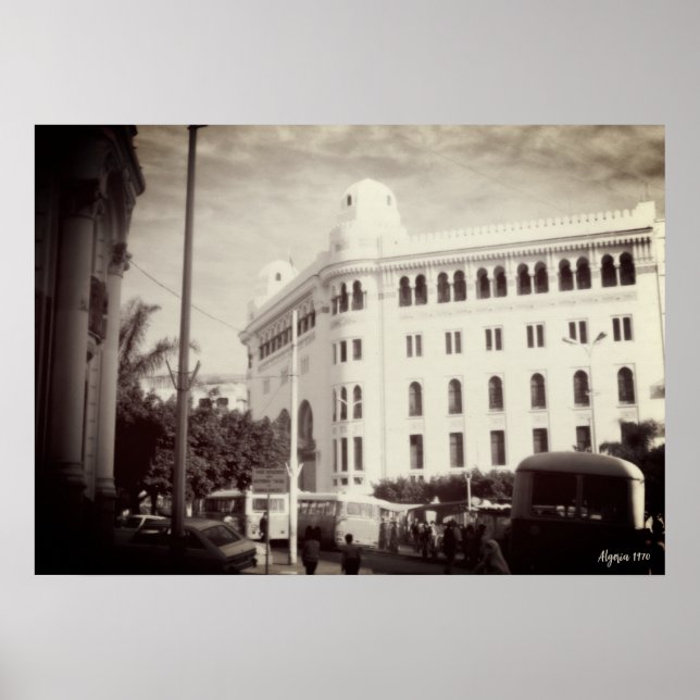 Vintage Algeria Algiers Post office building Poster (Front)