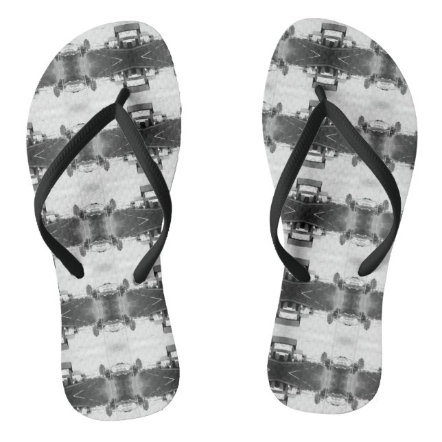 Vintage Algeria Algiers street building Jandals (Footbed)