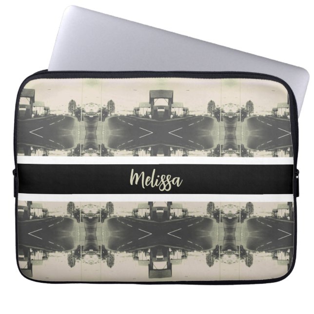 Vintage Algeria Algiers street building Postcard Laptop Sleeve (Front)