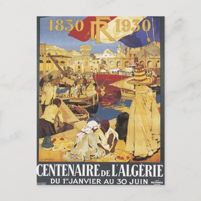Vintage Algeria Centenaire Postcard (Front)