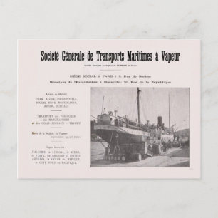 Vintage Algeria Shipping Company Advertisment Postcard