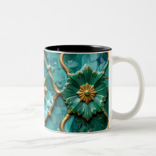 Vintage Algerian Turquoise Ceramic Art Mug