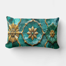 Vintage Algerian Turquoise Ceramic Art Pillows