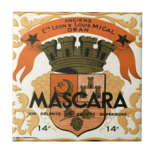Vintage Algerian Wine label, Mascara Tile