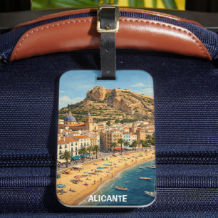 Vintage Alicante Spain Vacation Travel Luggage Tag