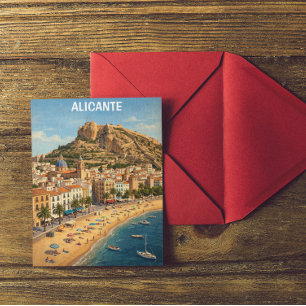 Vintage Alicante Spain Vacation Travel Postcard