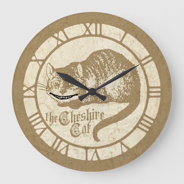 Vintage Alice Cheshire Cat Large Clock (Front)