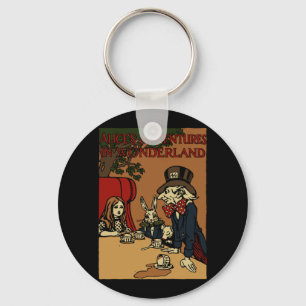 Vintage Alice Cover Mad Tea Party Key Ring