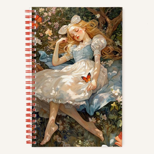 Vintage Alice dreaming of Wonderland Notebook (Front)