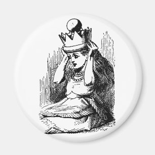 Vintage Alice in Wonderland, Alice w Queen's Crown Magnet