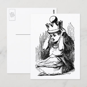 Vintage Alice in Wonderland, Alice w Queen's Crown Postcard