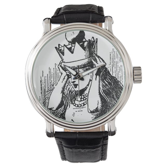 Vintage Alice in Wonderland, Alice w Queen's Crown Watch (Front)