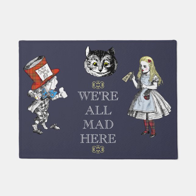 Vintage Alice in Wonderland Art Doormat (Front)