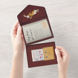 Vintage Alice In Wonderland Book All In One Invitation