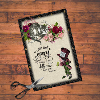 Vintage Alice in Wonderland Cat and Mad Hatter Tissue Paper